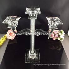 Square Crystal Glass Candle Holder for Decorations CHM054A